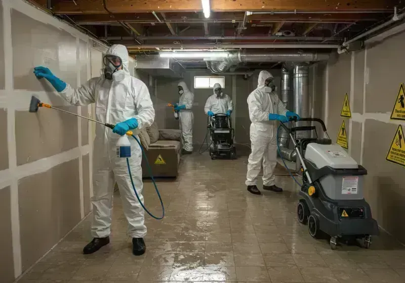 Basement Moisture Removal and Structural Drying process in Castle Point, MO